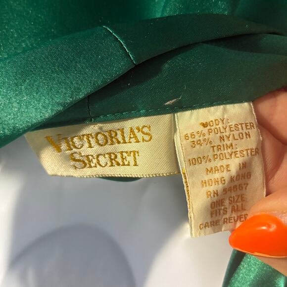 vintage gold label victorias secret women robe OS green lace hollywood glam - Picture 3 of 5
